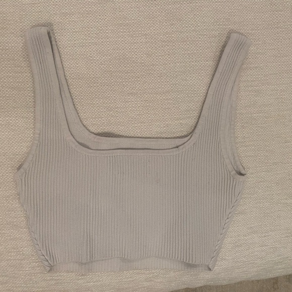 Sculpt Knit Squareneck Cropped Tank - Picture 7 of 7